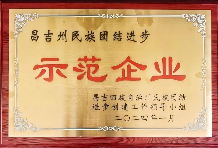 荣获昌吉州民族团结进步示范企业